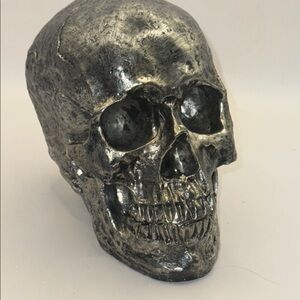 Metallic Skull Art Sculpture